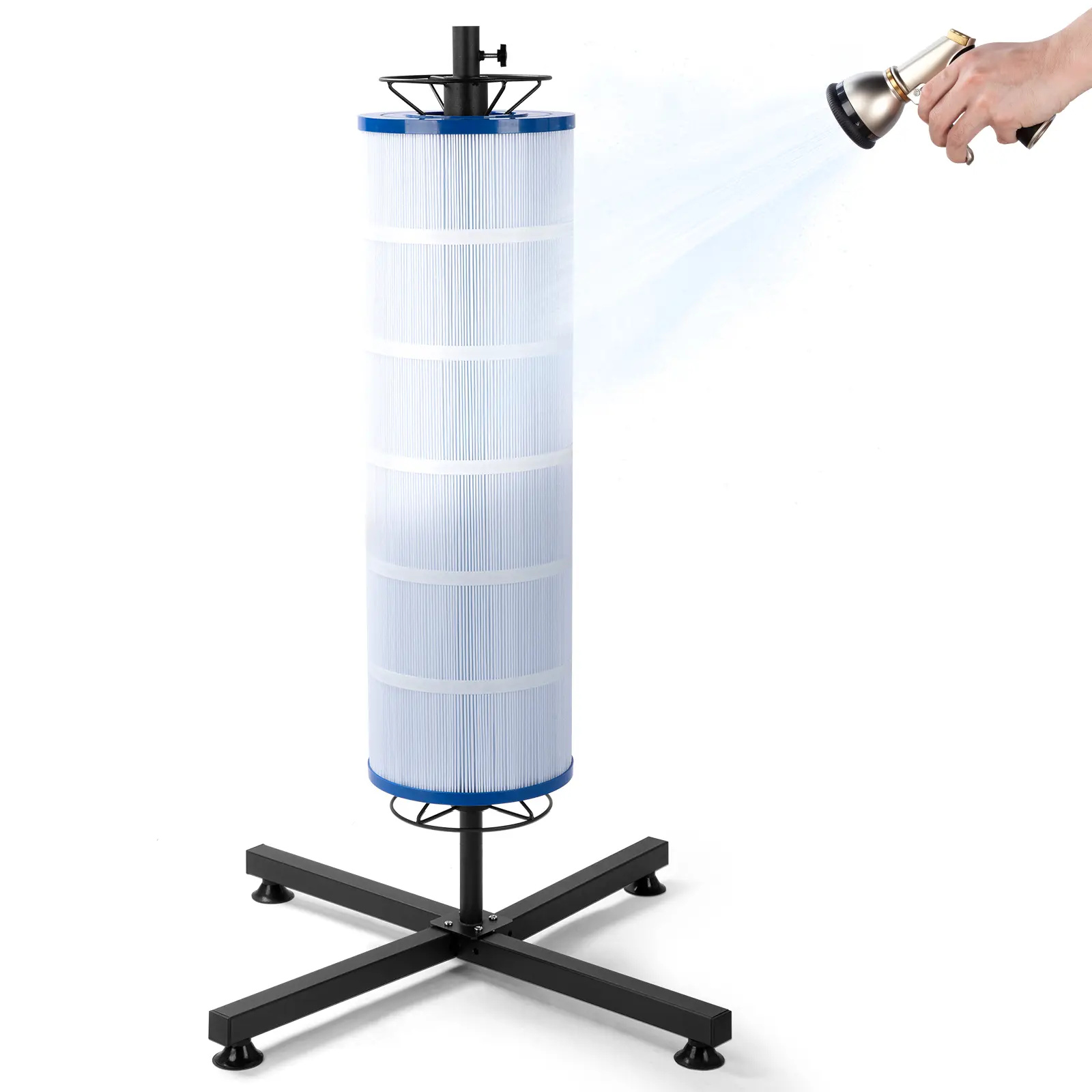 Pool Filter Cleaner Stand Tool, Fit for 3", 4", 6" Swimming Pool Cartridge Filter Cleaner, Pool Filter Cleaning Stand with Heavy-Duty Stable Base
