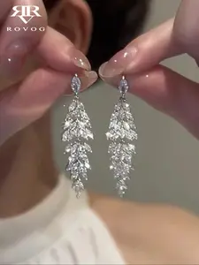 Women's Elegant Rhinestone Dangle Statement Earrings, Fashion Jewelry for All Seasons, Perfect for Parties Weddings Events