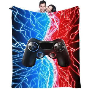 Cartoon Patterned Game Controller Blanket, Suitable For All Seasons, Suitable For Beds, Sofas, Cars, Room Decorations, And Gifts, Perfect As a Gift, a Single-Sided Printed Blanket