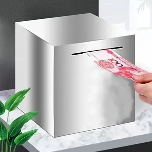 Stainless Steel Saving Pot, Large Capacity Savings Pot for Adults, Only Deposit Not Take, New Design, Ideal for Savings, Coin Piggy Bank