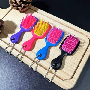 New Hot-Selling Massage Comb Styling Comb Hairdressing Honeycomb Comb Plastic Keychain Pendant