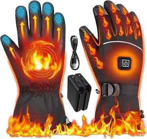 USB Rechargeable Heated Gloves, Waterproof Touch Screen Hand Warmer, WinterOutdoor Sports Gloves for Cycling Hiking,Birthday Gift,Christmas Gift