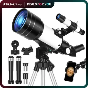 Astronomical Telescope 70mm Aperture 400mm AZ Mount Refracting for Kids Beginners Celestial Images Stargazing with 3x Barlow Lens & Adjustable Tripod