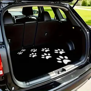 A durable car trunk pad - puppy paw print rear carpet, vehicle interior floor mat, suitable for cars, SUVs and outdoor travel
