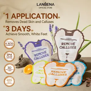 LANBENA Foot Peel Mask Series - Vitamin C, Aloe Vera, Milk, VC, Coffee, Lavender - Smooth Exfoliation, Hydrating, Brightening, Anti-Oxidation, Moisturizing, 65g - Beauty Products