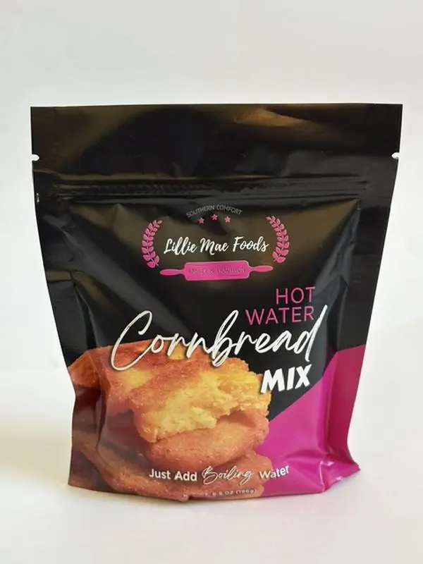 Lillie Mae Foods Traditional Hot Water Cornbread Baking Mix, Easy-to-Use Cornmeal Mix for Baking,Bake