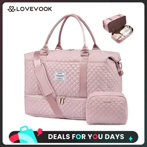 LOVEVOOK Weekender Bag Travel Duffel Bag with Shoe Compartment and Toiletry Bag for Women, Carry on Overnight Bag.Christmas Gift Ideas, DealsForYouDays