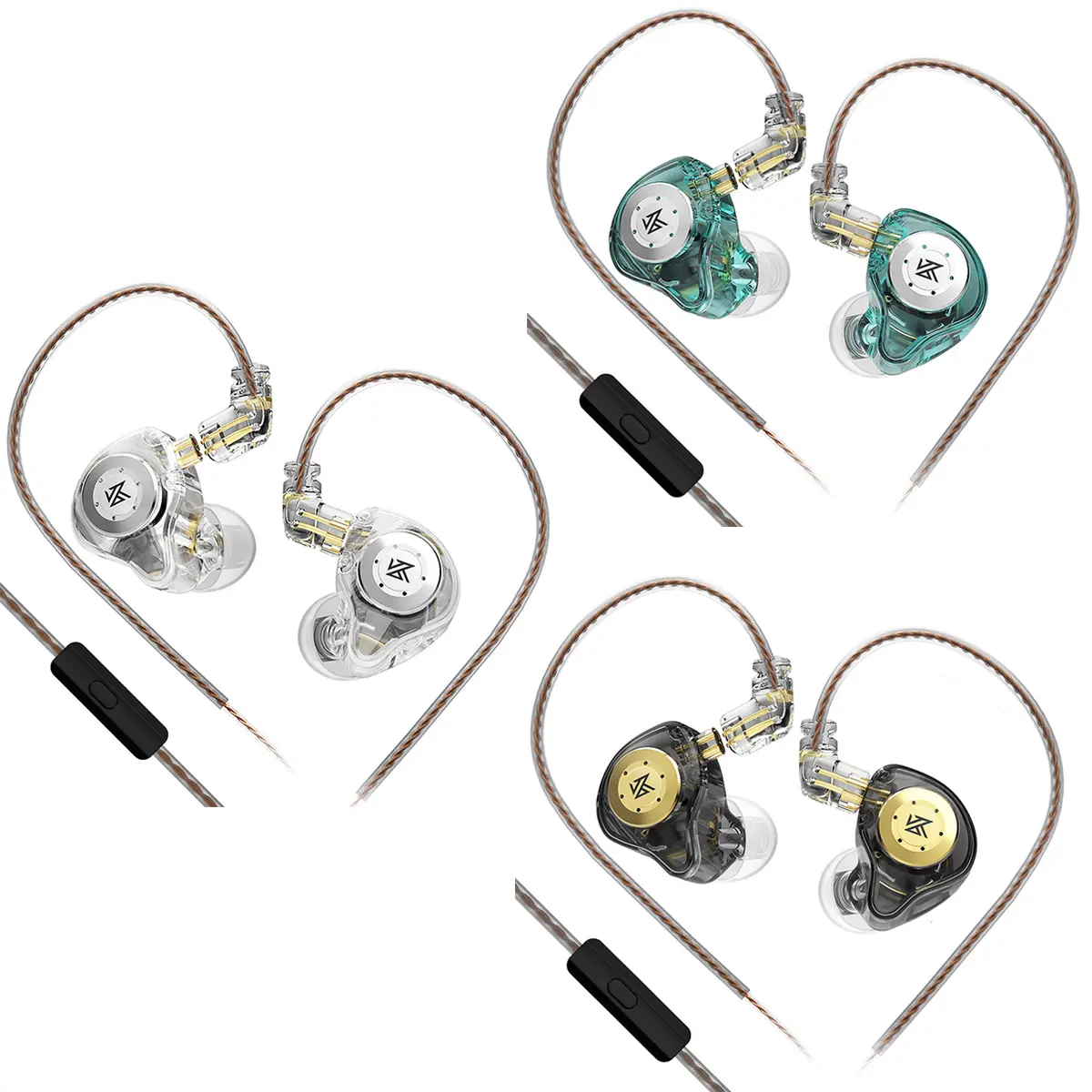 KZ EDX PRO Wired In-Ear Headphones - 10mm Dual Magnetic Circuit Dynamic Driver IEMs with Removable C-Pin Cable, Mic, Deep Bass, Audio Stereo Electronic Water Resistant Gaming Earbuds (Senleeor Brand), Shell, Earbud Headset