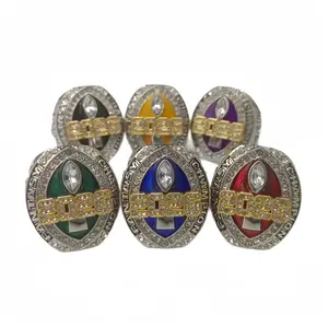 2026 FFL Fantasy Football Championship Ring Large Oval Design with Colorful Enamel and Rhinestone Accents for Fans and Collectors