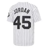Men's #45 JordanWhite And Black Hip Hop Rap Baseball Jersey Embroidery Sportswear jersey