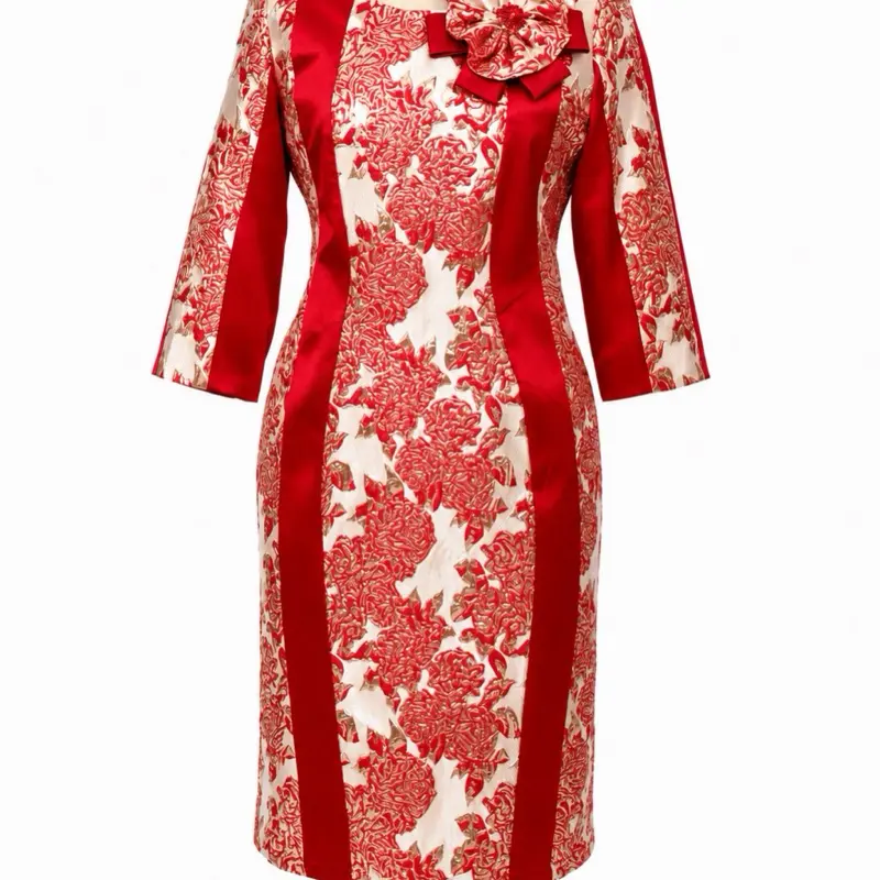 Luxury Fuchsia Lace Two Piece Dress