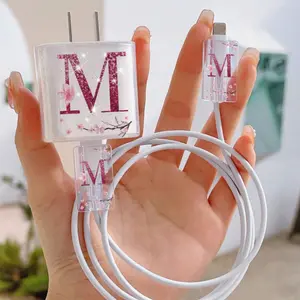 Silicone Charging Cable Protector Case with Fixed Rope, Cellphone Protection, Protection for Charger and Cable, Compatible with iPhone Accessories, No Charger Included, Ca Prop 65 Compliant