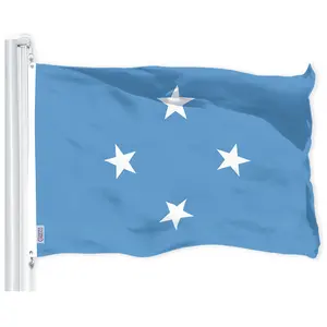 G128 Micronesia Micronesian Flag | 3x5 Ft | LiteWeave Pro Series Printed 150D Polyester | Country Flag, Indoor/Outdoor, Vibrant Colors, Brass Grommets, Thicker and More Durable Than 100D 75D Polyester