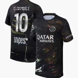 Unisex Soccer/Football Paris Saint-Germain Club O.Dembélé #10 2025/26 Night Edition Stadium Replica Jersey - Black PB3
