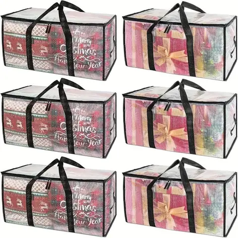 STOWM Classic Zippered 2-Pack or 6-Pack Large Fabric Storage Bags with Handle - 86L Household Organizer Supplies for Moving, Holiday Storage, Travel - Space-Saving Foldable Home Tool