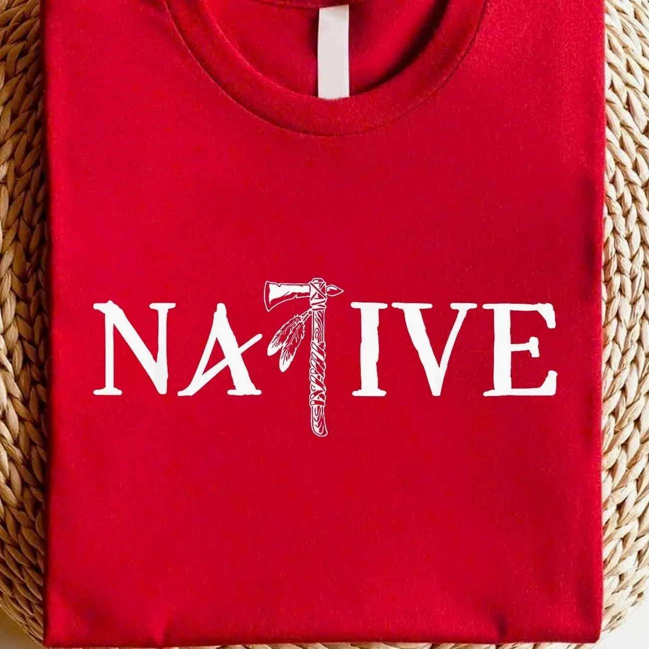 Men's Fitted Short-Sleeve Casual Streetwear Top - Native Pride Indigenous Tomahawk Graphic MMIW Awareness T-Shirt, Shortsleeve