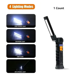 Portable COB Work Light LED Flashlight USB Rechargeable Magnetic Hook Foldable Camping Torch, Emergency Lighting, Model Xinghao W-521