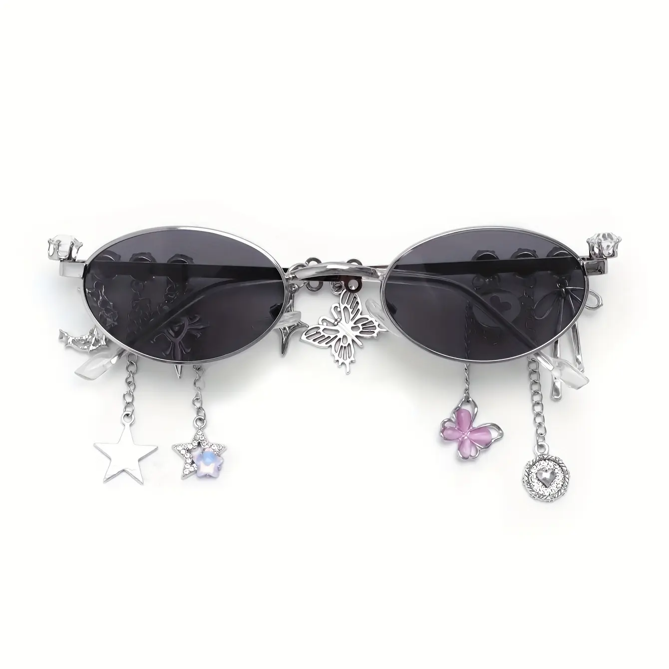 Elegant, High Fashion Black  Round Sunglasses with Rhinestones Amazon.com: Fancy Rhinestones Womens Sunglasses Bling Metal  main image 3
