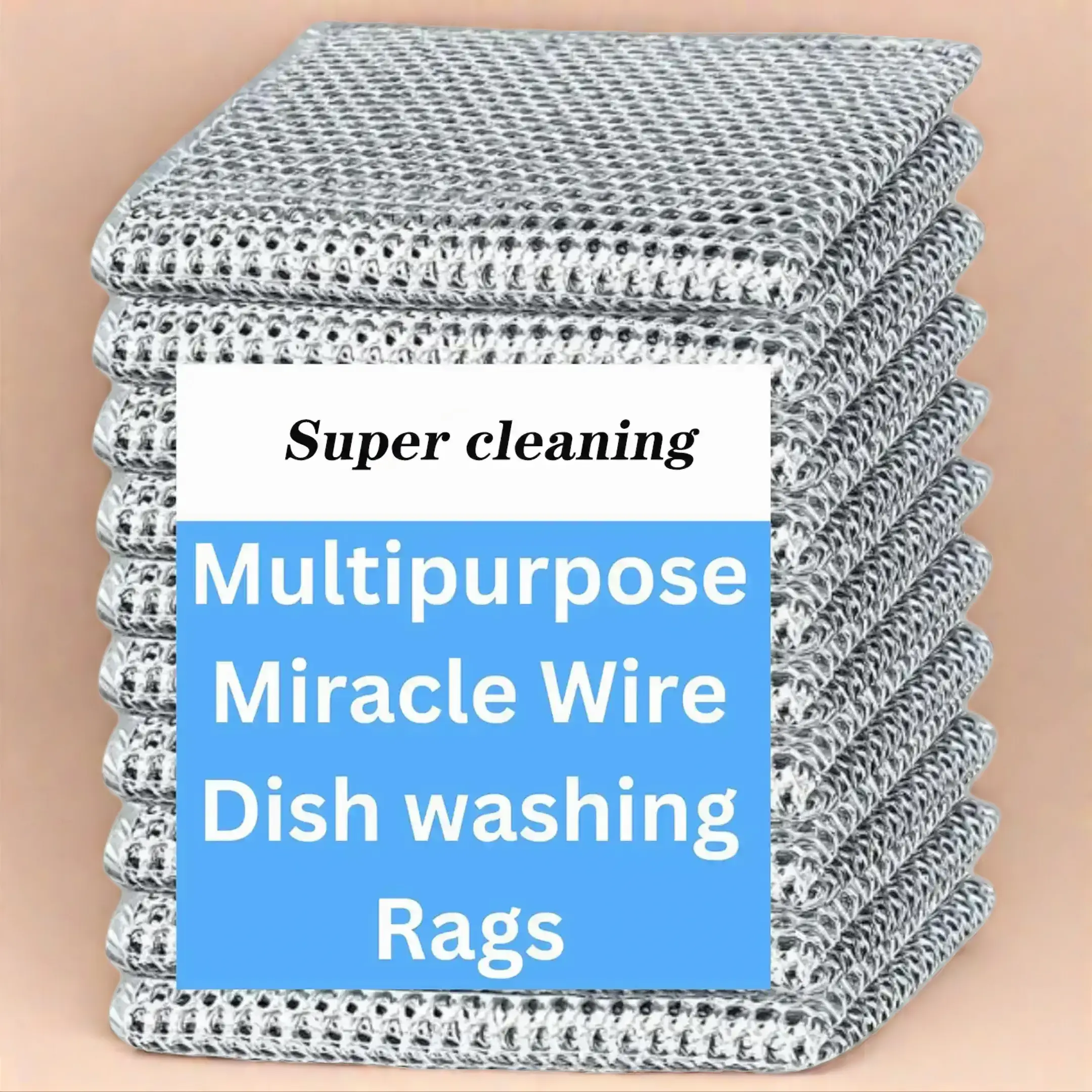 Double-sided Scratch Resistant Metal Wire Dishwashing Cloth, 8 Counts Reusable Multipurpose Dish Washing Cloth, Suitable for Wet & Dry Cleaning, Kitch