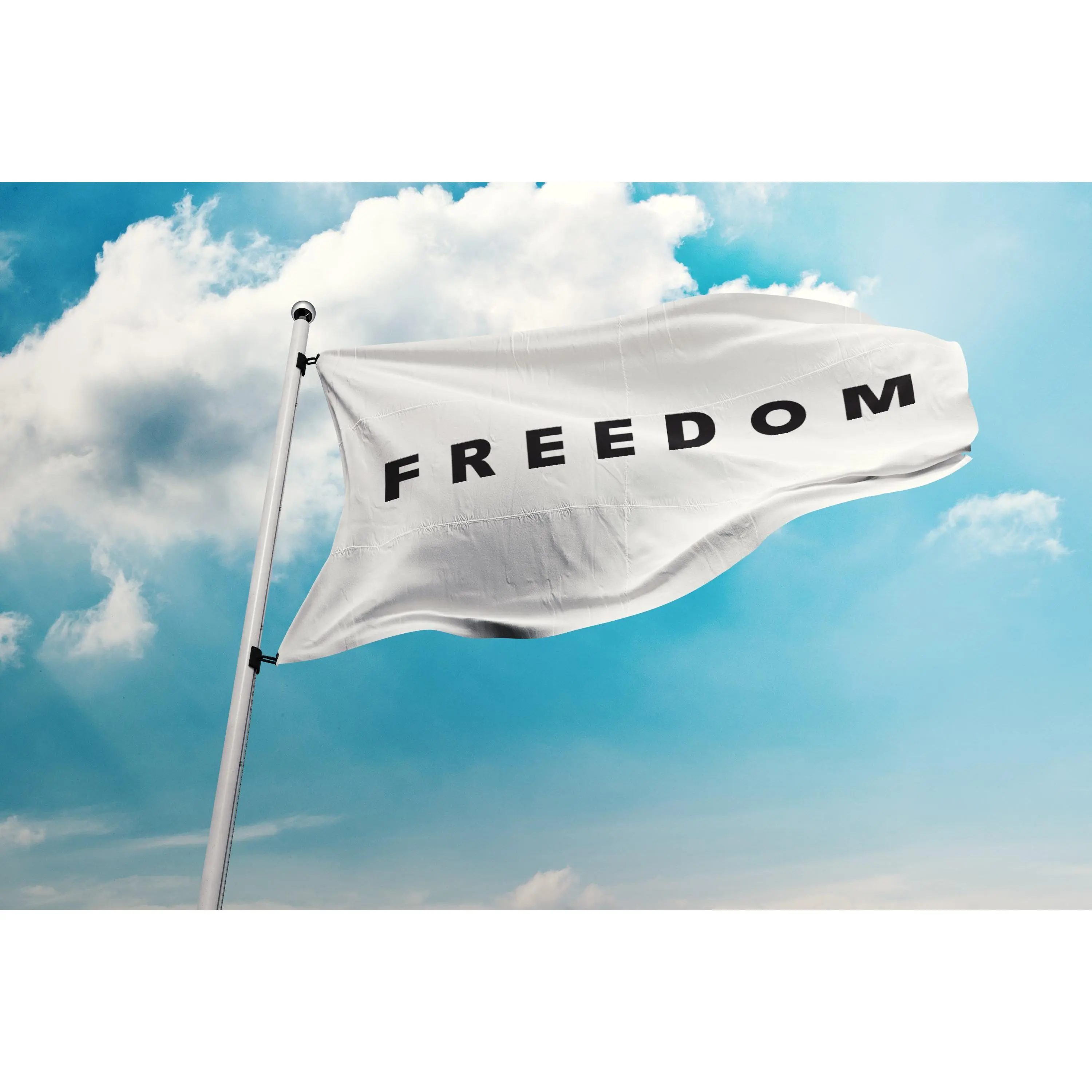 Freedom Flag — Minimal Black Text on White