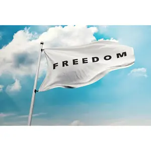 Freedom Flag — Minimal Black Text on White