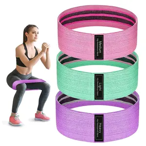 [Non-Slip Fabric] Resistance Bands Set of 3 - 3 Levels for Hips & Glutes, Workout Booty Bands for Women & Men, Perfect for Strength Training, Home Gym, Yoga, Pilates, Butt Lifting Exercises