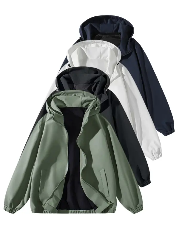 Essential sports jacket for men and women - waterproof, moisture-wicking, breathable, long sleeve - zip-up hood design, suitable for daily leisure and outdoor activities Athleisure Street Fit Loose Casual Athleisure