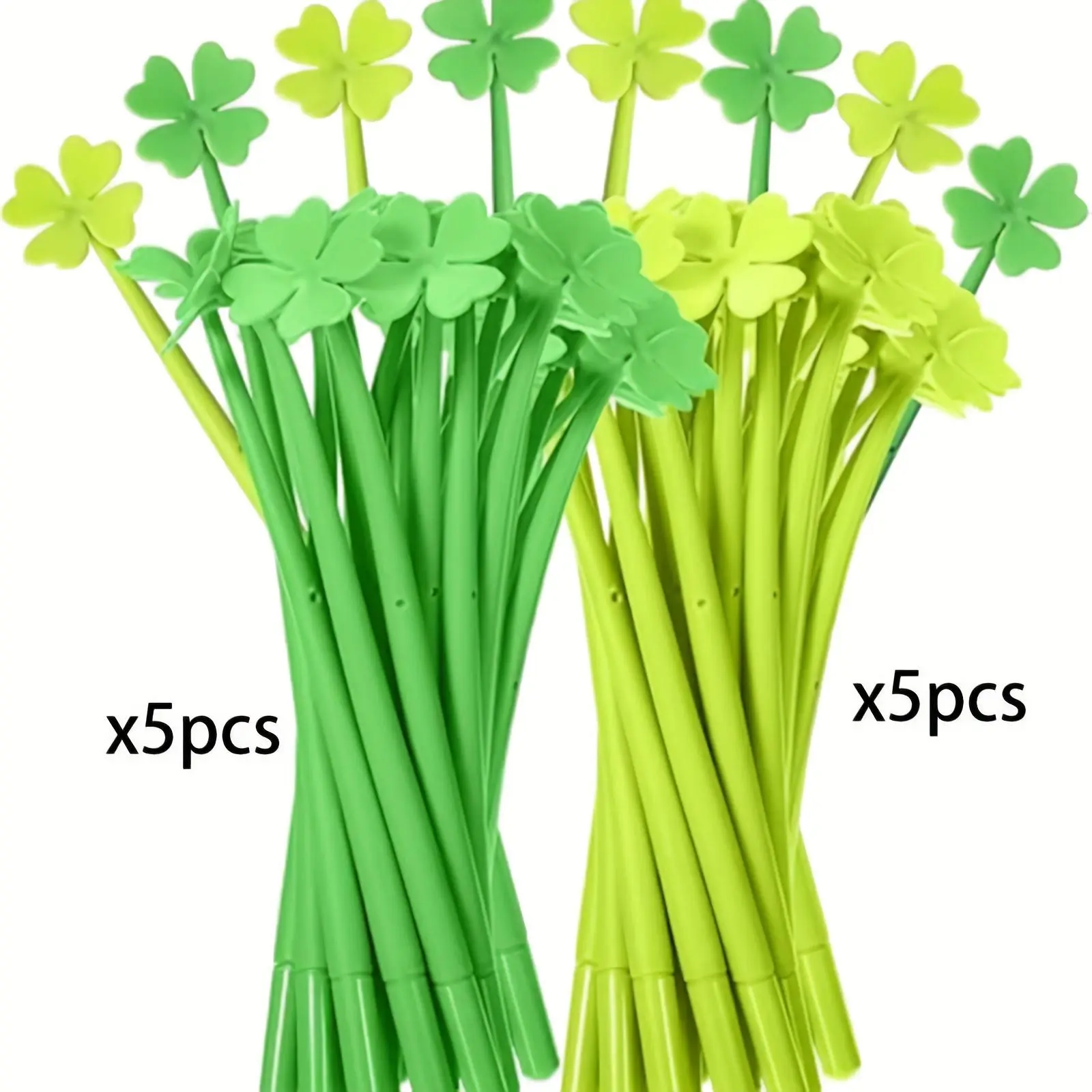 Clover Pattern Grease Pencil, 10pcs/set 0.5mm Ink Ballpoint Pen, Writing Pen for School Office Dormitory Home Exam