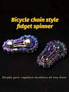 1pc Bicycle Chain Fingertip Gyroscope - Silent CNC Machined Stainless Steel Gear Desktop Toy, Suitable for | Steampunk Decorative Stress Relief And Focus Tool (Office Use) (Mechanical Art Collectible)