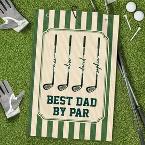 Personalized Golf Towel, Dad By Par, Custom Golf Gift
