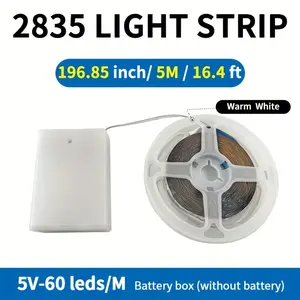 USB Powered LED Strip Light, Self-Adhesive Backing, 5v Voltage, Battery Operated, Ideal for TV Backlight, Home Decor, Party, Wedding, Halloween, Christmas