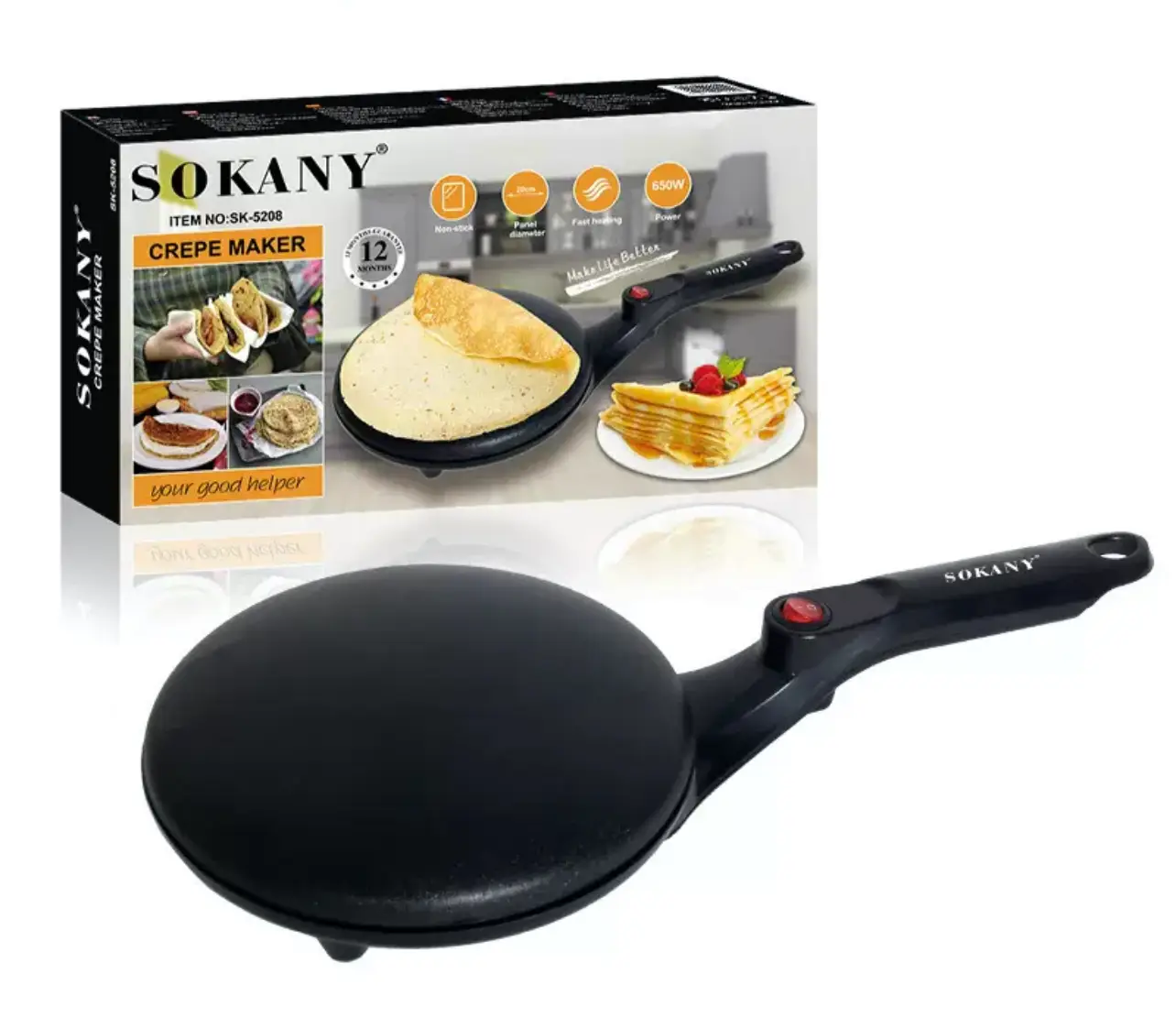 Crepe Maker  nonstick surfaceElectric Crepe Maker With Auto Power Off Portable Crepe Maker