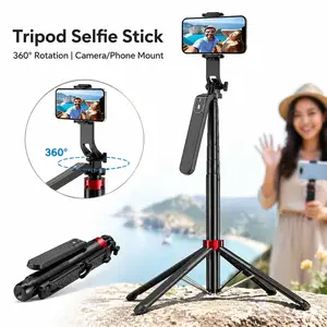 Rotatable Selfie Stick Portable camera tripod with wireless remote control and 360 ° rotation for video recording, video recording, and live streaming