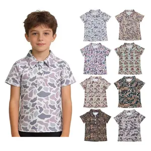 Cocokids Kids Boy Grey Camo Summer T-Shirt – Hunting Clothes Summer Top | Breathable Outdoor Tee for Little Hunters