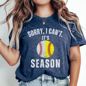 Sorry I can't it's Baseball and Softball Season Mom of Both Softball Season Baseball Season Softball Mom Shirt Sports Mom Gift