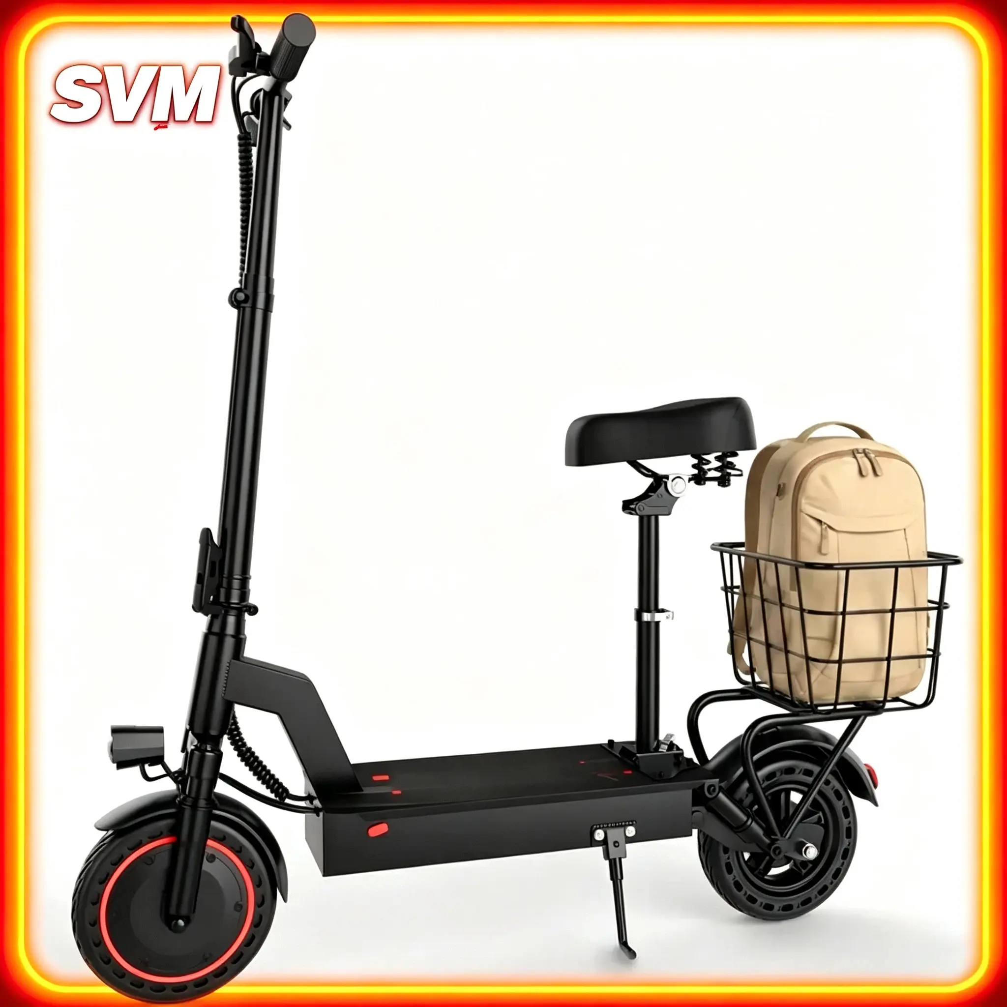 500W Foldable E-Scooter for Adults – Dual Suspension (Front+Rear), 22 MPH Max, 12-21 Mile Battery, Supports 265 lbs, with Comfort Seat, LED Headlight & Taillight, Cargo Basket – Ideal for Fitness & Commuting