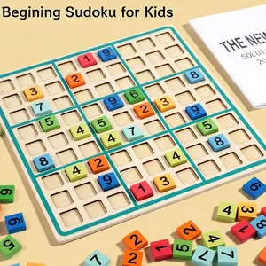 Luxury Wooden Sudoku Set for Kids Ages 3+, High-Quality Wood Board & Colorful Number Blocks, Challenge Cards, Logic Training Toy
