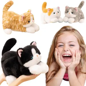 35cm Cartoon High Quality Striped Cat Plush Doll Soft Lying Long Arms Cat Plush Toy Home Decor Christmas Gift For Children