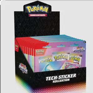 Scarlet and Violet Artistic Prismatic Evolution Tech Sticker Collection with Authentic Collectible Trading Cards, Photo Prints