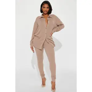 Maddie Ribbed Legging Set - Taupe