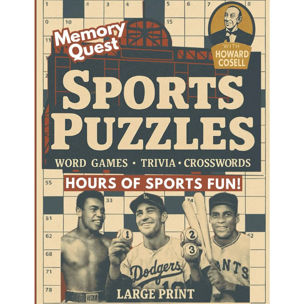 Memory Quest Sports Puzzles: Word Games, Trivia, Crosswords & Brain Boosters: Large Print Activity Book For Adults & Seniors..