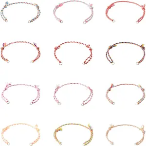 36Pcs Adjustable Braided Cord Bracelets Bracelet String with Clasp,10-1/4 Inch Colorful Polycotton Adjustable Bracelets,Thread Half Finished Bracelet for Wrist DIY Women Jewelry Making