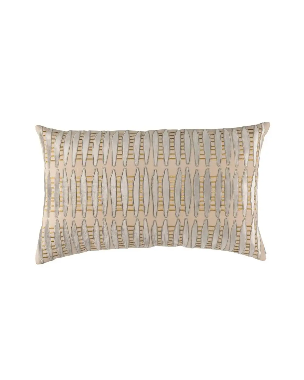 Ivy Large Rectangle Pillow — Dark Sand + Platinum Gold
