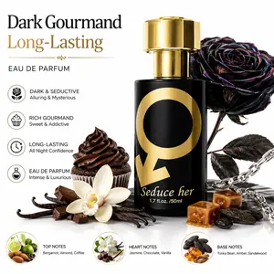 Dark Gourmand Long-Lasting Eau de Parfum 1.69fl oz Men's Perfume, Long Lasting Attraction Enhanced Intimacy Travel Perfume, Charming Dream Lover Fragrance for Men