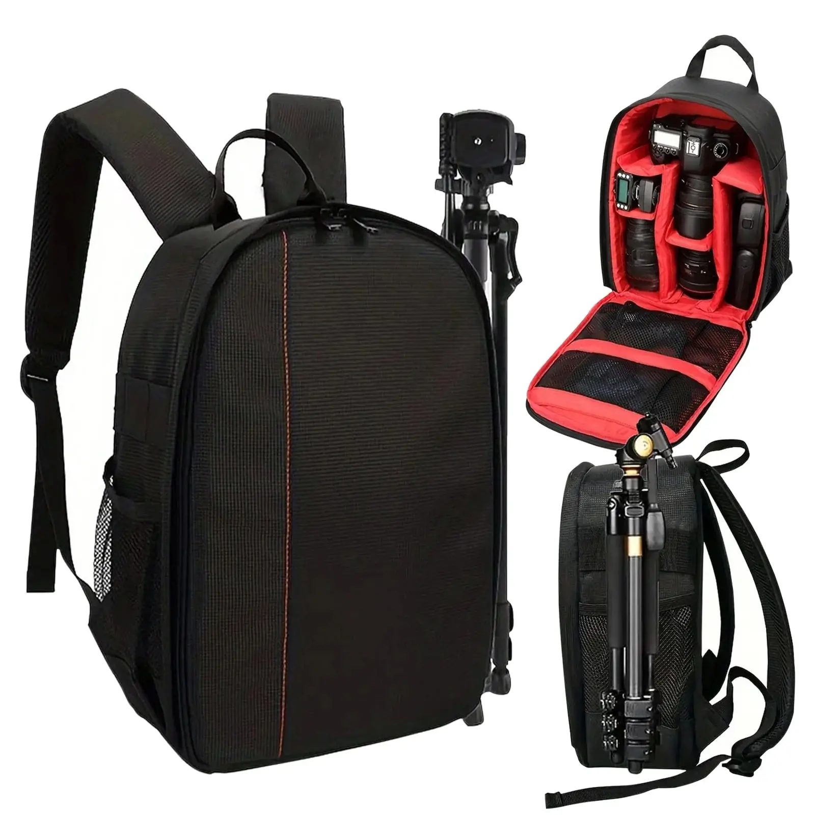 Camera Bag Backpack, DSLR SLR Camera Case Compatible with Canon/Nikon/Sony/Fuji/Gopro/DJI , Waterproof Photography Backpacks with Rain Cover for Women Men, Black, Tripod, Card summerwins,summerwins