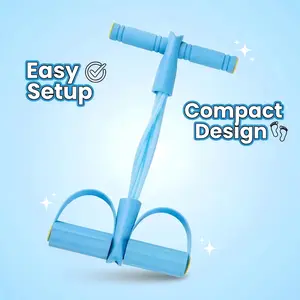 Multi-Tube Resistance Band Pedal Exerciser for Full Body Stretching and Home Workouts