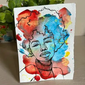 Abstract Watercolor & Ink Print