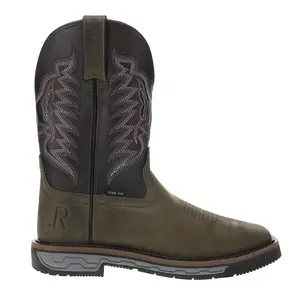 R. Watson Boots Mens Vintage Steel 12 Inch Electrical Wide Steel Toe  Work/Duty - Black, Green