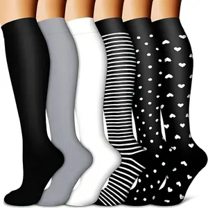 Flimexa Glow 6 Pack Athletic Compression Socks Women Performance Running Socks Breathable Quick Dry Cushion Support Socks for Hiking Training Cycling Travel Everyday Active Wear