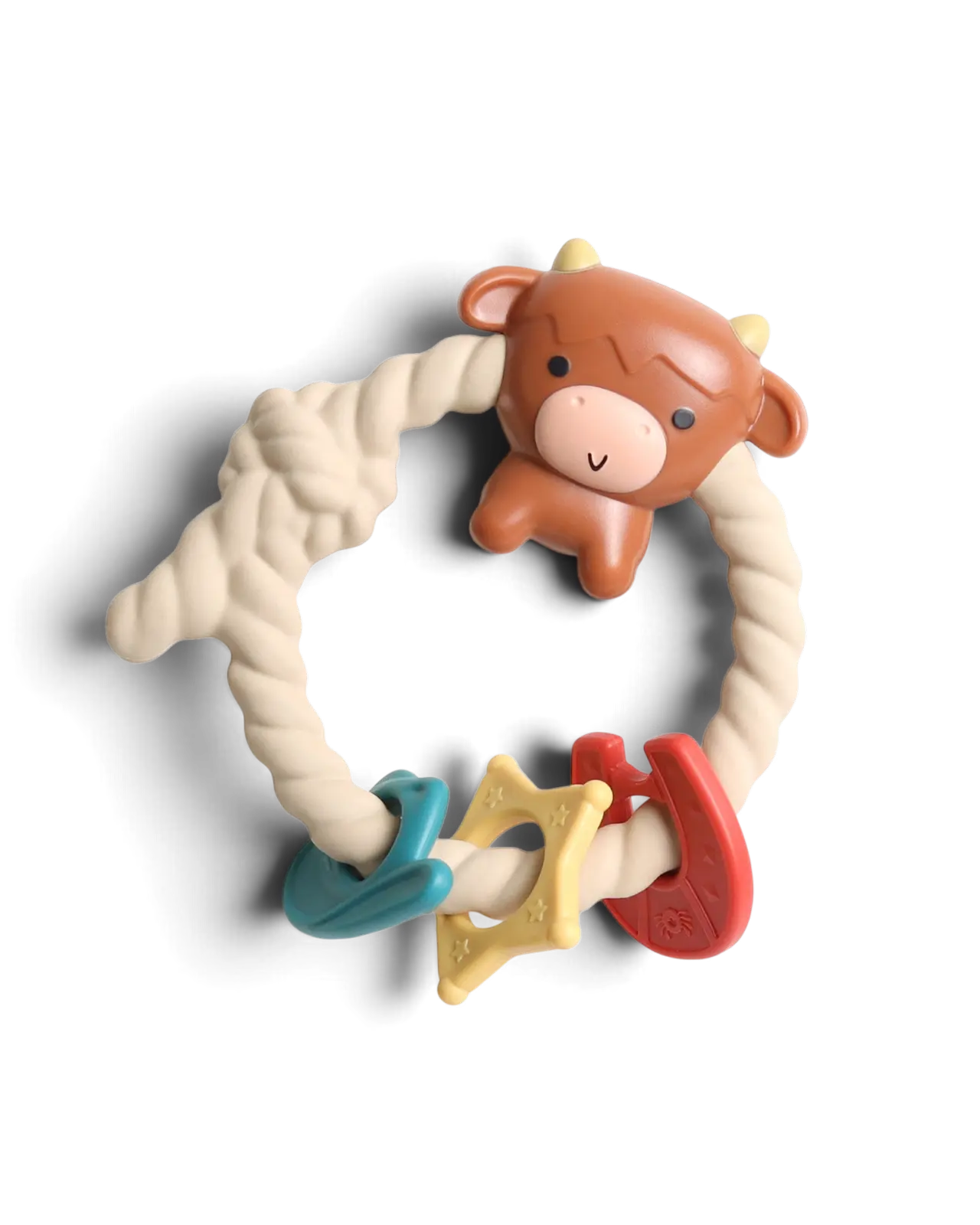 Itzy Ritzy® BPA-Free Ritzy Rattle Teething Toy - Hand Teether, Sensory Teether, Teething Ring, Sensory Massage Tool for Baby Relief (0.67 lbs, 4 in) Baby Items